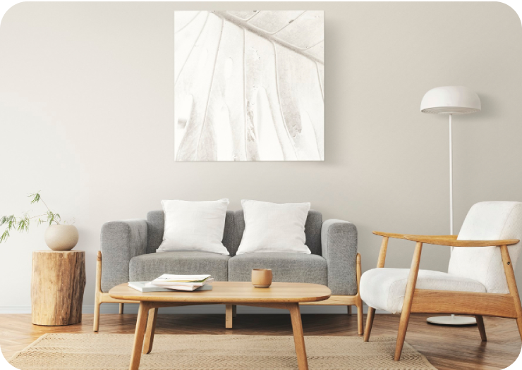Modern interior space with freshly painted walls.